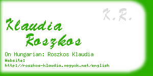 klaudia roszkos business card